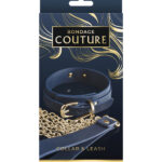 Bondage Couture Vinyl Collar and Leash - Blue