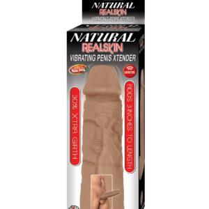 Natural Realskin Vibrating Penis Xtender - Brown