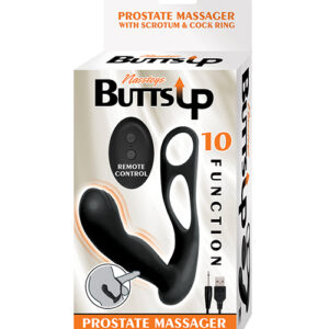 Butts Up Prostate Massager w/Scrotum & Cockring - Black