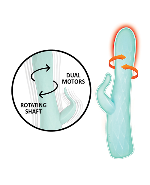 Goddess Heat-up & Rotating Vibrator - Aqua - Image 4