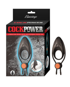 Cockpower Vibrating Ring w/Adjustable Cock Tie - Black