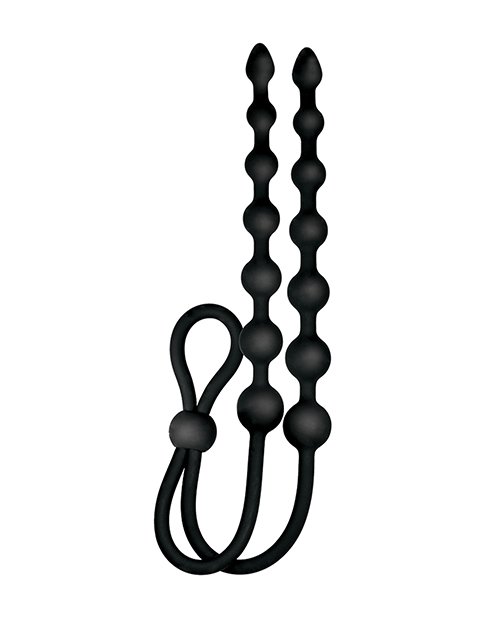 Ass-sation Dual-Ended Anal Beads - Black - Image 2