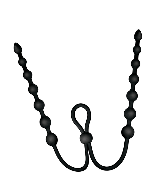 Ass-sation Dual-Ended Anal Beads - Black - Image 3