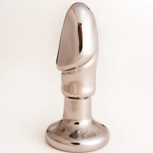 Cristal Black Opal Anal Glass Dildo Vibe - Gun Metal