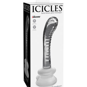 Icicles No. 88 Hand Blown Glass G-Spot Massager w/Suction Cup - Clear