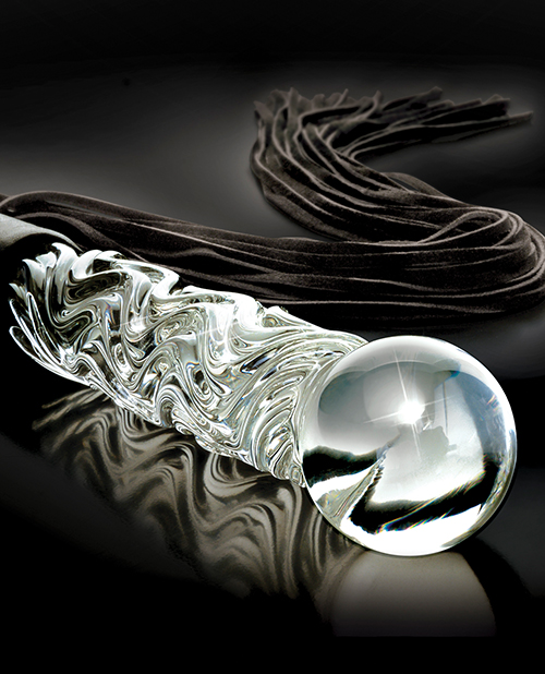 Icicles No. 38 Hand Blown Glass Handled Whip - Clear - Image 6
