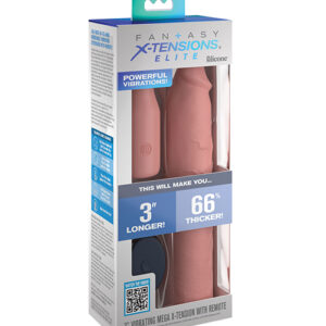 Fantasy X-tensions Elite 9" Sleeve Vibrating 3" Plug w/Remote - Light