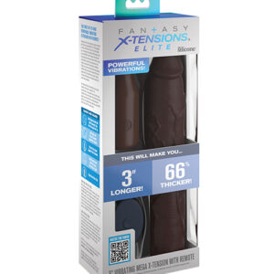 Fantasy X-tensions Elite 9" Sleeve Vibrating 3" Plug w/Remote - Brown