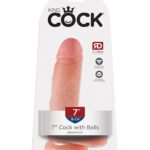 King Cock 7" Cock w/Balls - Flesh