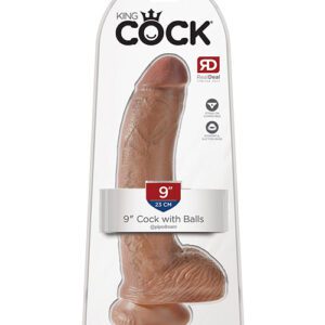 King Cock 9" Cock w/Balls - Tan