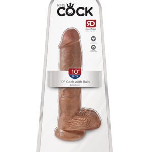 King Cock 10" Cock w/Balls - Tan