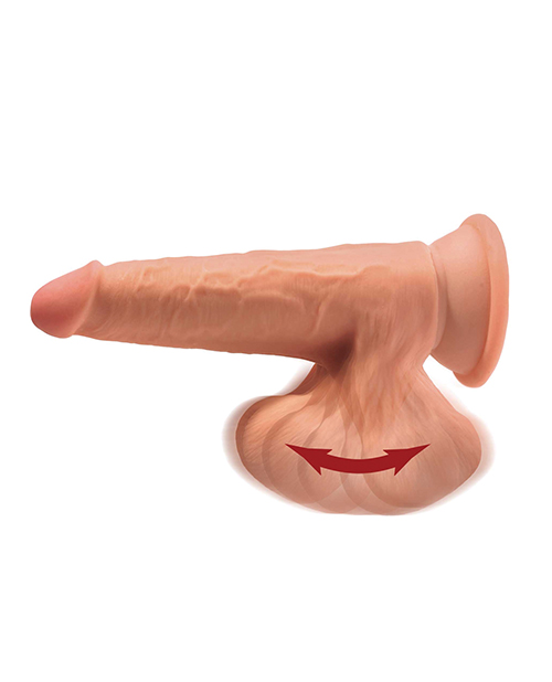 King Cock Plus 7" Triple Density Cock w/Swinging Balls - Tan - Image 4