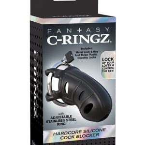 Fantasy C-Ringz Hardcore Silicone Cock Blocker - Black