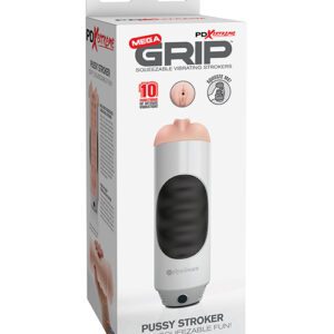 Pipedream Extreme Toyz Mega Grip Squeezable Vibrating Strokers - Pussy