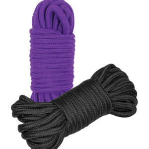 Plesur Cotton Shibari Bondage Rope 2 Pack - Black/Purple