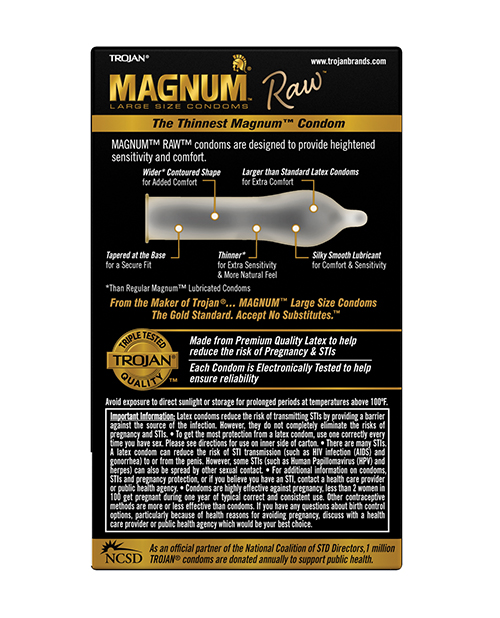 Trojan Magnum Raw Condoms - Pack of 10 - Image 2