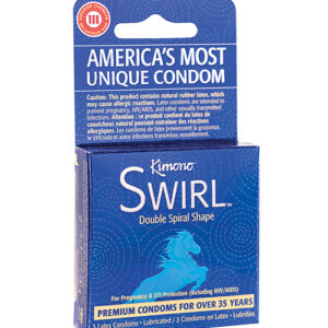 Kimono Swirl Double Spiral Shape Condoms - Pack of 3