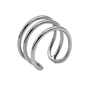 Rouge Stainless Steel Triple Wire Glans Ring 32 mm - Silver