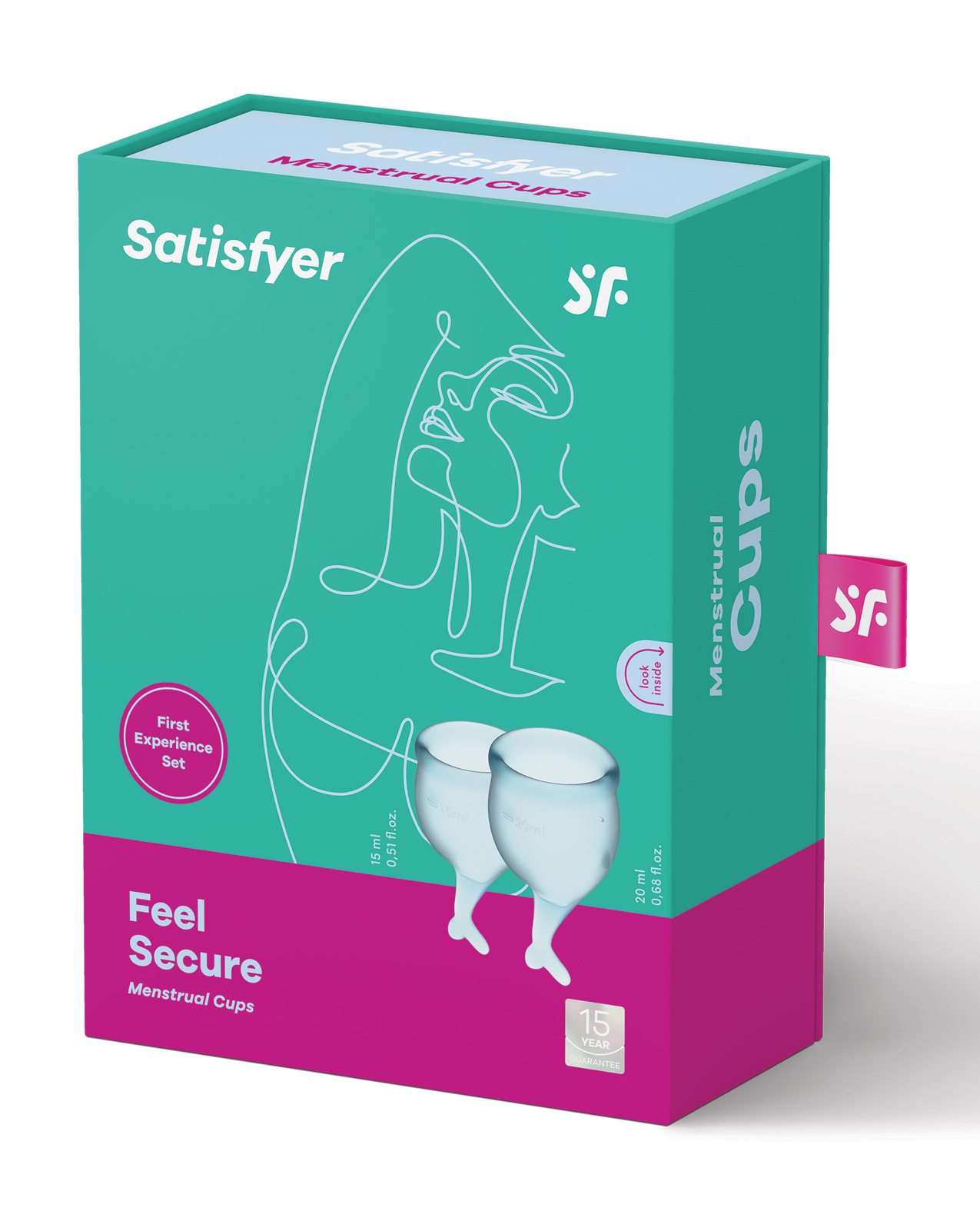 Satisfyer Feel Secure Menstrual Cup - Light Blue - Image 3