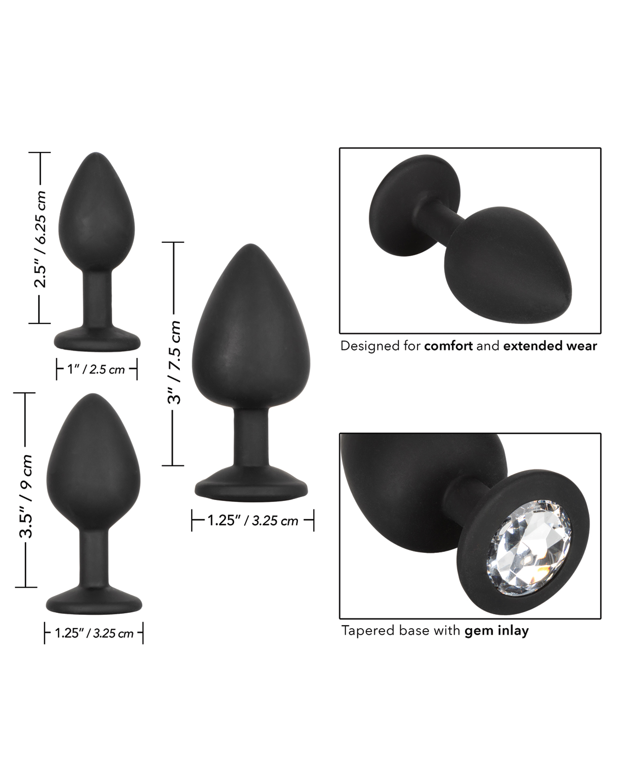 Silicone Gem Anal Kit - Black - Image 6