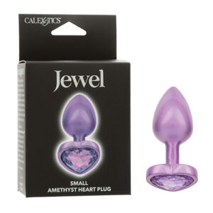 Jewel Amethyst Heart Butt Plug - Small