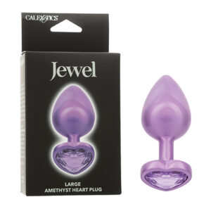 Jewel Amethyst Heart Butt Plug - Large