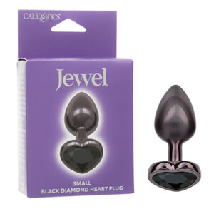 Jewel Black Diamond Heart Butt Plug - Small