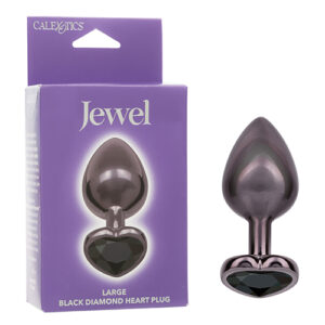 Jewel Black Diamond Heart Butt Plug - Large