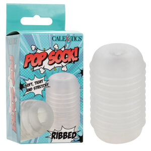 Pop Sock! Ribbed Masturbator - Clear
