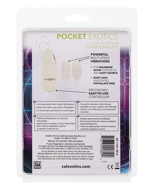 Pocket Exotics Glow In The Dark Double Bullets - Image 3