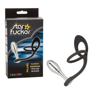 Star Fucker Teardrop Gem Plug w/Silicone Enhancer - Black