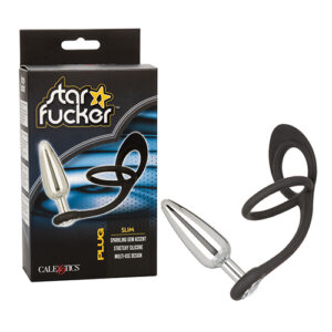 Star Fucker Slim Gem Plug w/Silicone Enhancer - Black