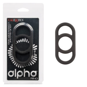 Alpha Liquid Silicone Commander Cock Ring - Black