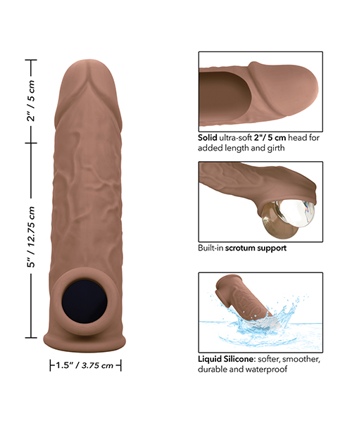 Performance Maxx Life-Like 7" Penis Extension - Brown - Image 5