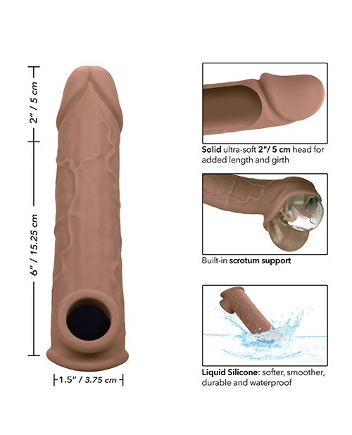 Performance Maxx Life-Like 8" Penis Extension - Brown - Image 5