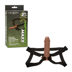 Performance Maxx Life-Like Penis Extension w/Harness - Brown
