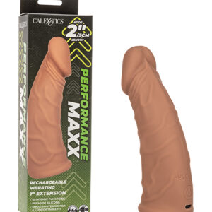Performance Maxx 7" Vibrating Penis Extension - Brown