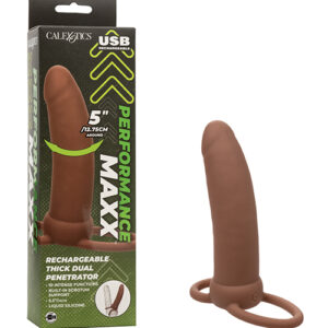 Performance Maxx Rechargeable Thick Dual Penetrator - Brown