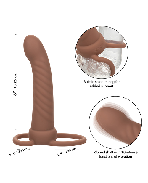 Performance Maxx Rechargeable Ribbed Dual Penetrator - Brown - Image 5