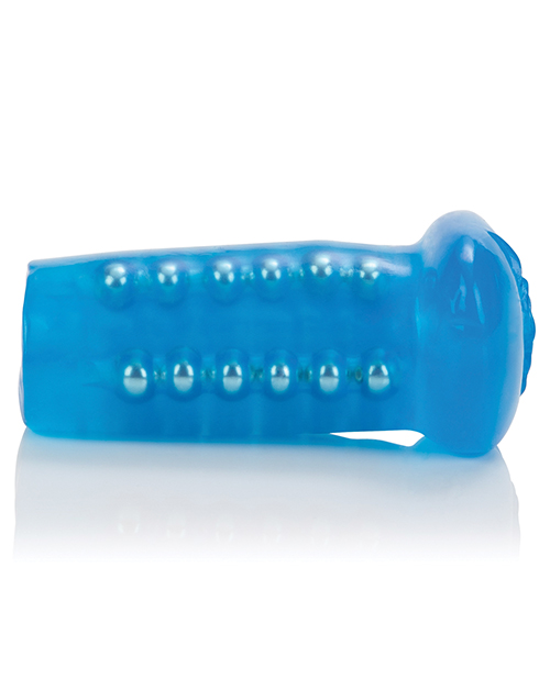 Basic Essentials Beaded Masturbator - Blue - Image 5