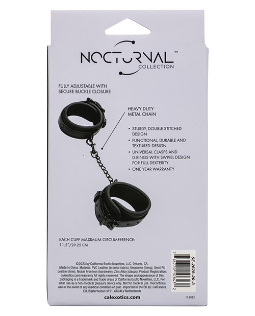 Nocturnal Collection Adjustable Ankle Cuffs - Black - Image 4