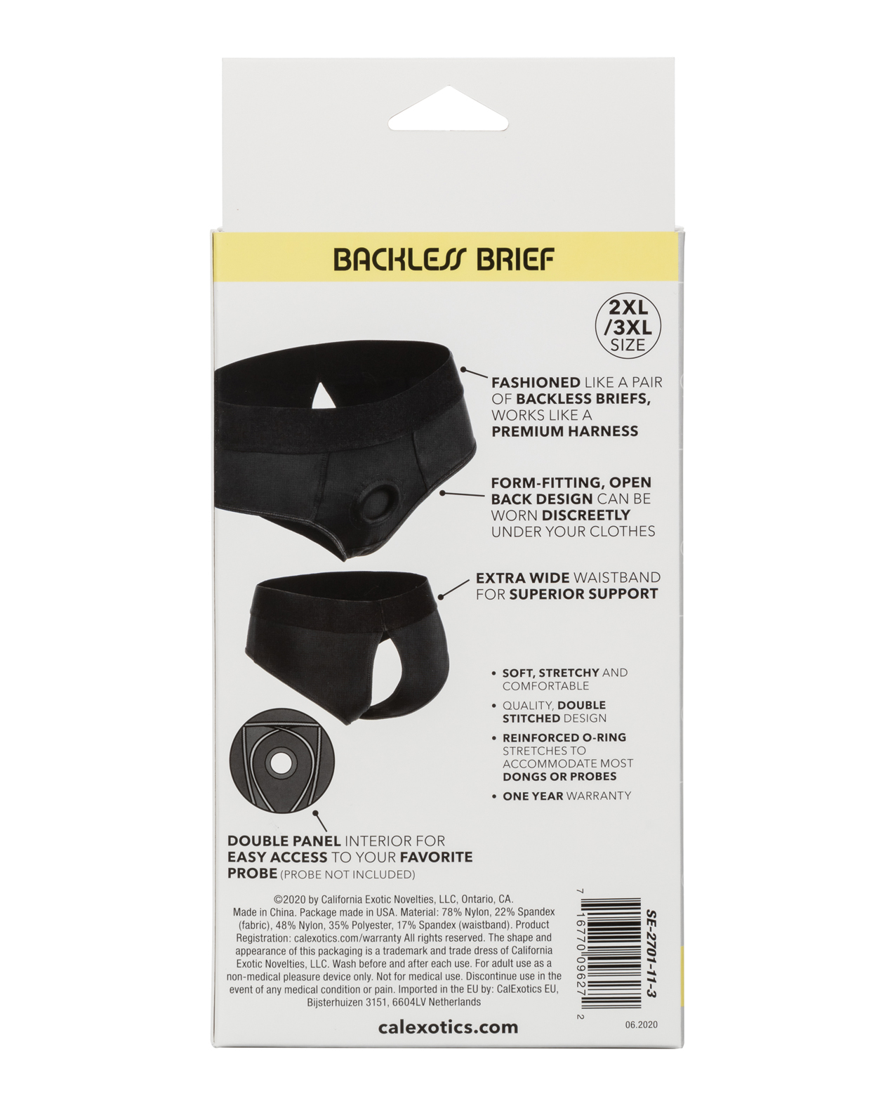 Boundless Backless Brief 2XL/3XL - Black - Image 3