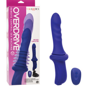 Overdrive Ridged Shaft Remote Control Sex Machine - Blue