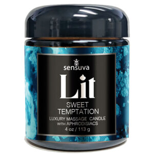 Sensuva Lit Sweet Temptation Luxury Massage Candle - 4 oz Vanilla