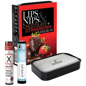 Sensuva Lips & Nips Pleasure Kit - Chocolate Nip Zip + Chocolate Strawberry XBalm + 50 Ways to Kiss Guide