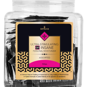 ON Insane Ultra Stimulating Personal Moisturizer Tub - Asst. Single Use Packet Tub of 100