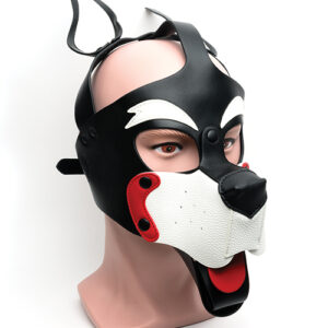 665 Playful Pup Hood - O/S Black/White/Red