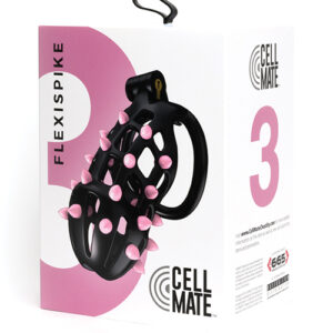 Sport Fucker Cellmate FlexiSpike Chastity Cage - Size 3 Black/Pink