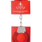 Shots Ouch Furry Pleasure Handcuffs - Red