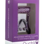 Shots Ouch Adjustable Nipple Clamps w/Chain - Purple